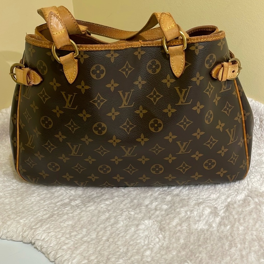 Louis Vuitton Monogram Canvas Brown Shoulder Bag with Tan Leather Handles - Picture 2 of 14